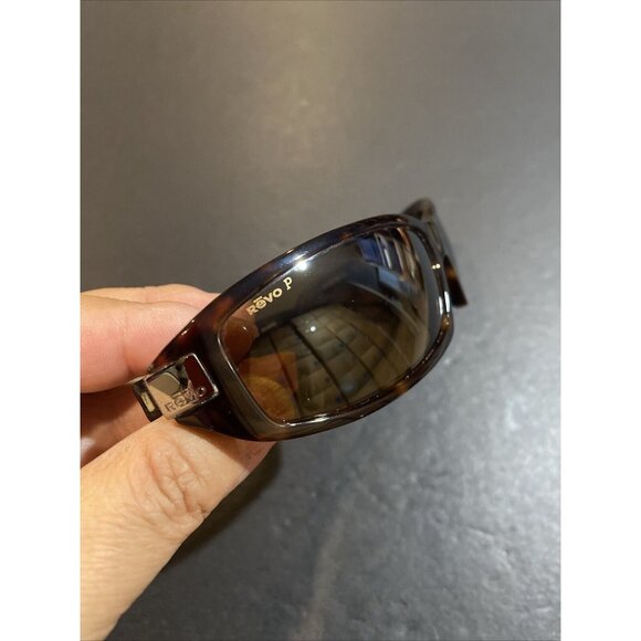 REVO 2031 62[]14 115 BROWN POLARIZED CRYSTAL SLEEK TORTOISE WRAP FLEX SUNGLASSES - Picture 8 of 9